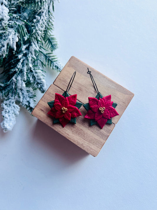 Christmas Poinsettia Hoops