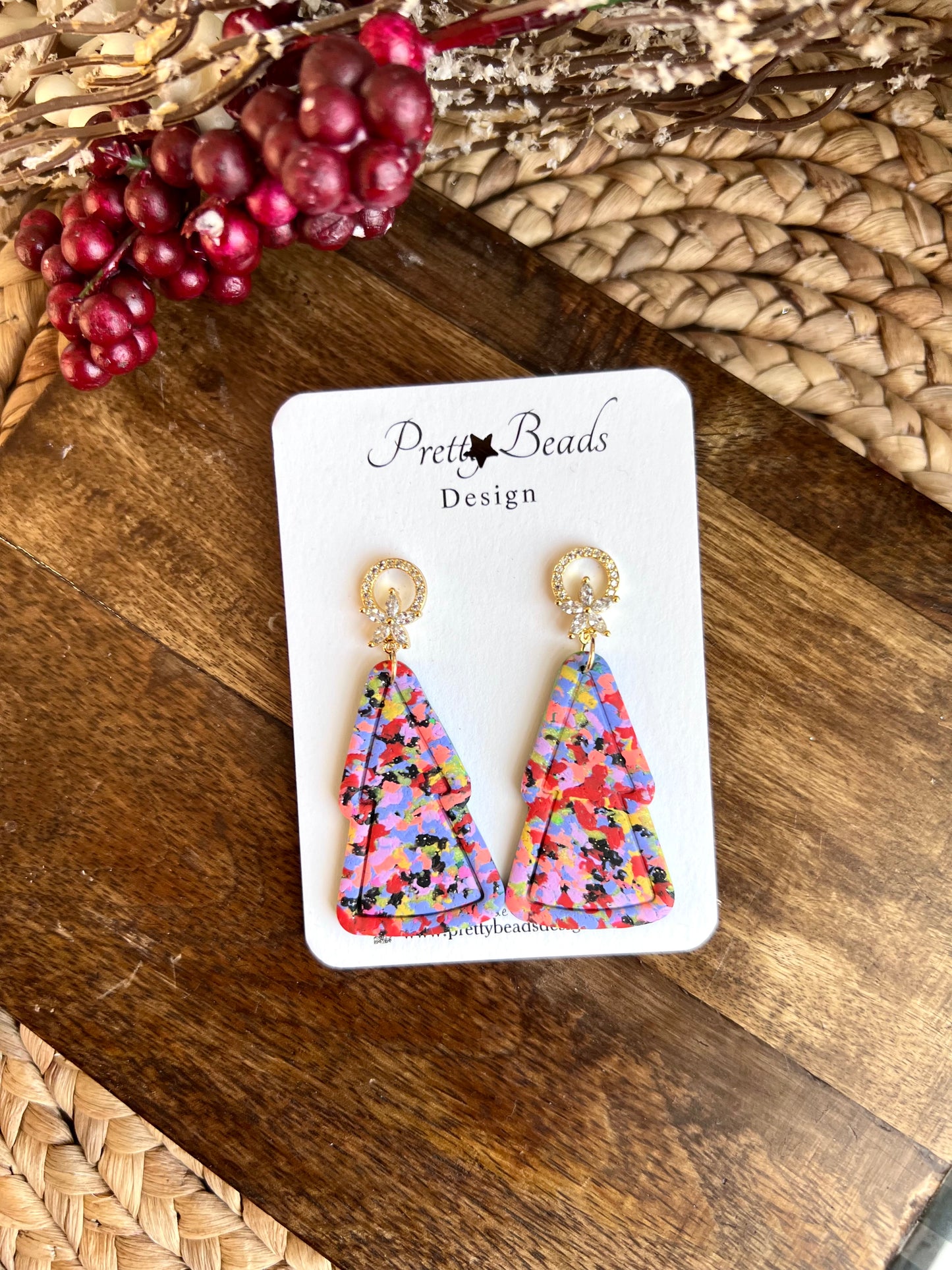 Colorful Red Christmas Tree