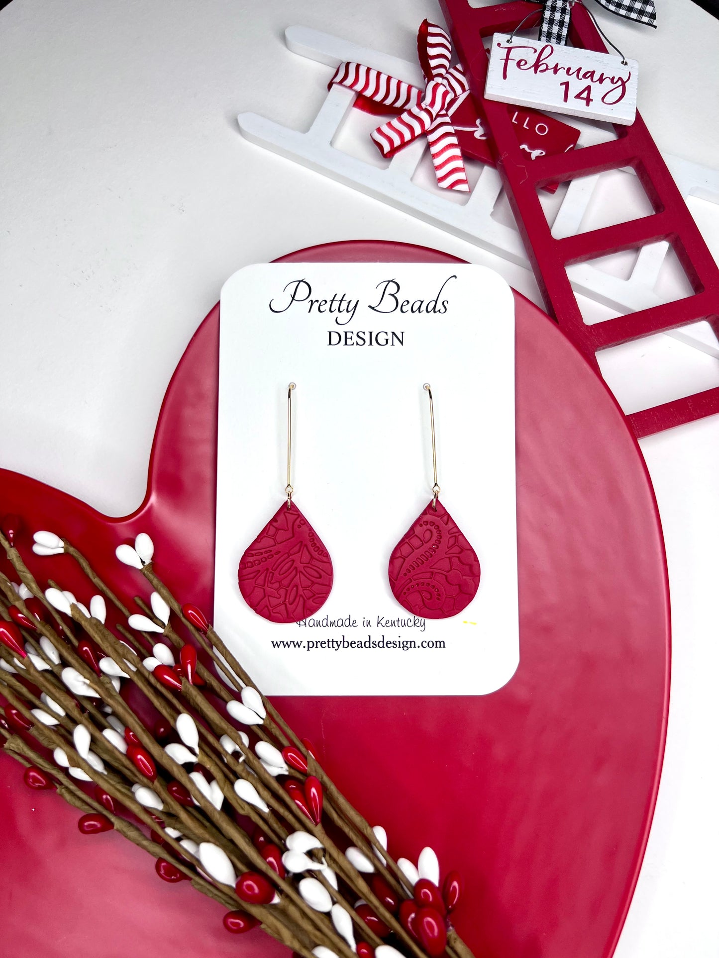 Red Lace Earrings