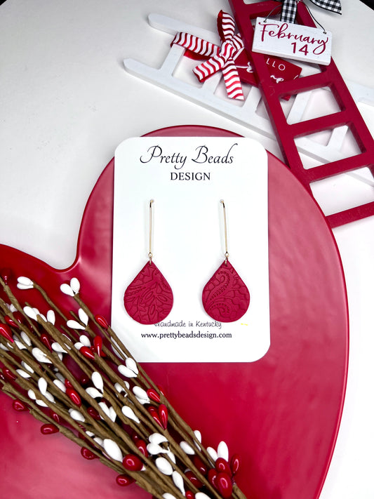 Red Lace Earrings