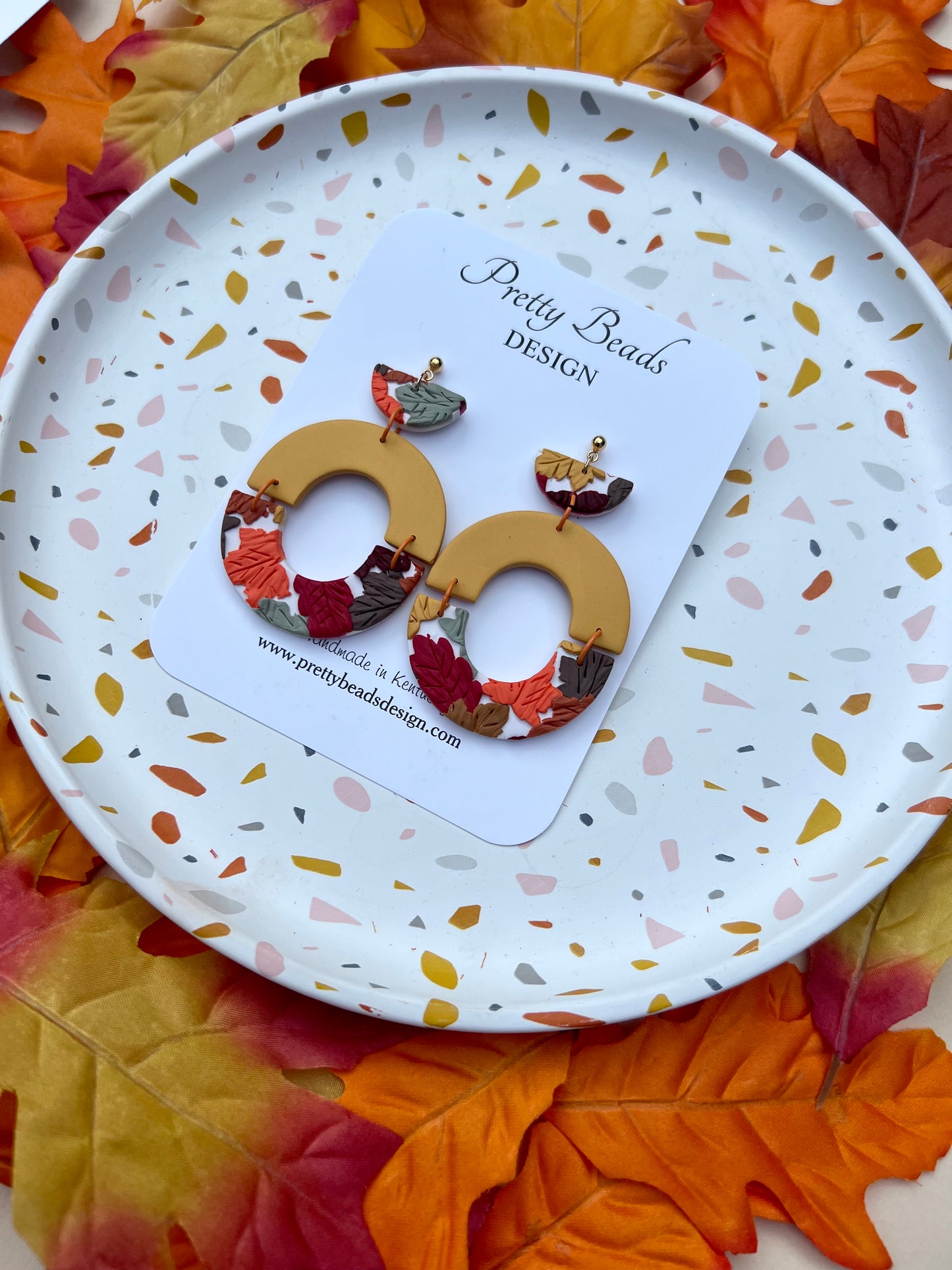 Leaf Pattern Fall Earrings-6