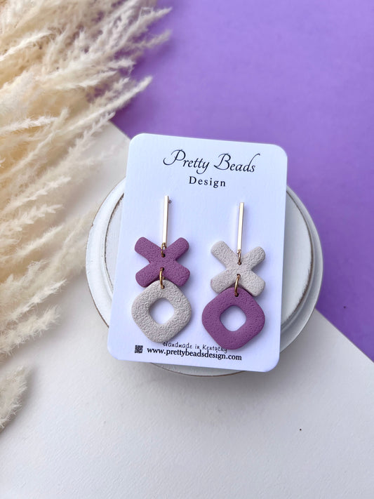 Purple Heart-XOX0 Earrings