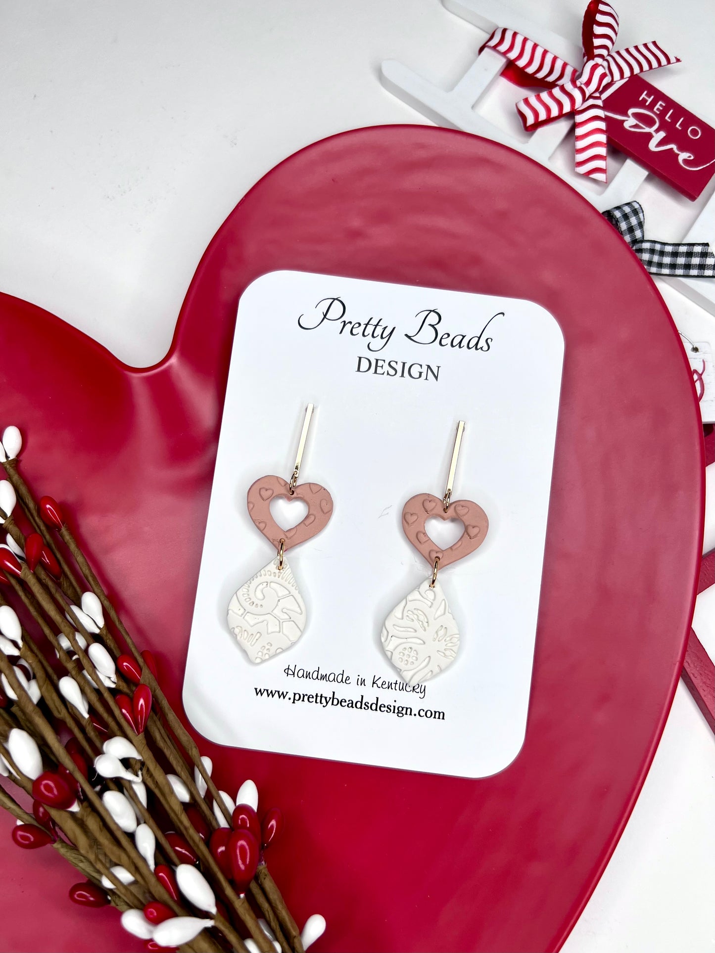 Heart Long Hoops Earrings